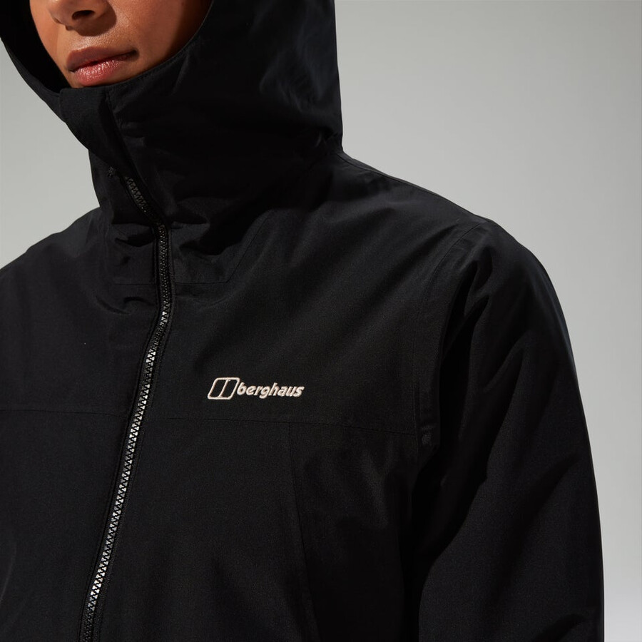 las mujeres del diluvio pro 3.0 aislamiento impermeable chaqueta - negro berghaus