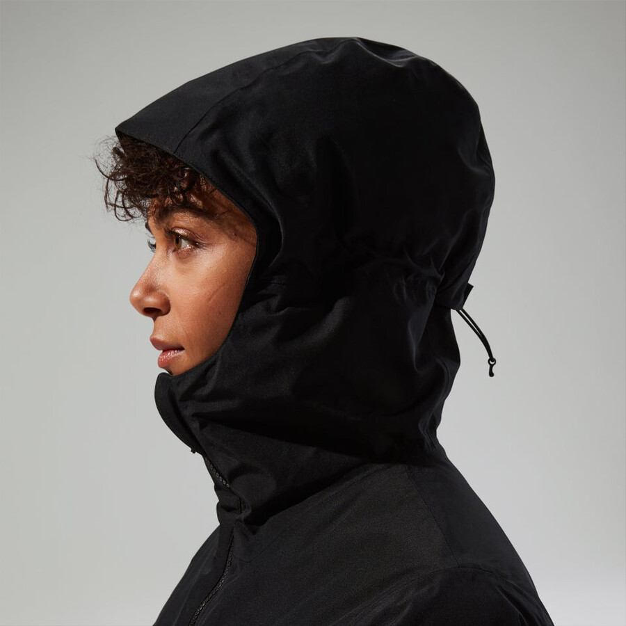 las mujeres del diluvio pro 3.0 aislamiento impermeable chaqueta - negro berghaus