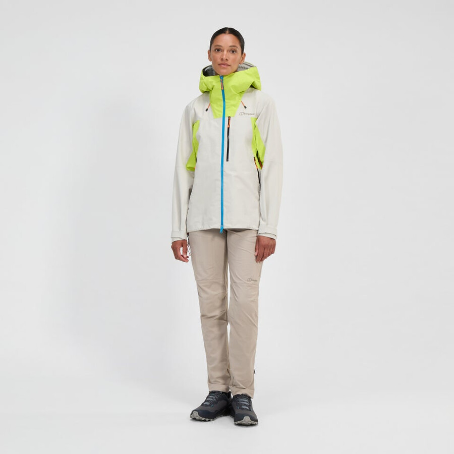 la mujer ridge-buscador de gore-tex impermeable chaqueta grisamarillo berghaus