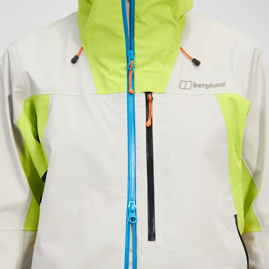 la mujer ridge-buscador de gore-tex impermeable chaqueta grisamarillo berghaus