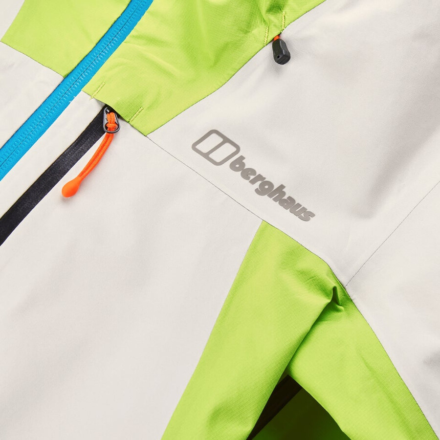 la mujer ridge-buscador de gore-tex impermeable chaqueta grisamarillo berghaus