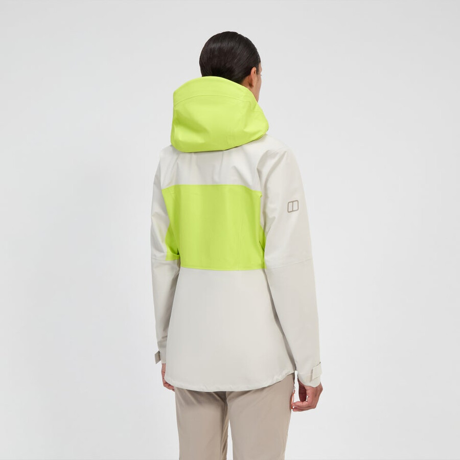la mujer ridge-buscador de gore-tex impermeable chaqueta grisamarillo berghaus