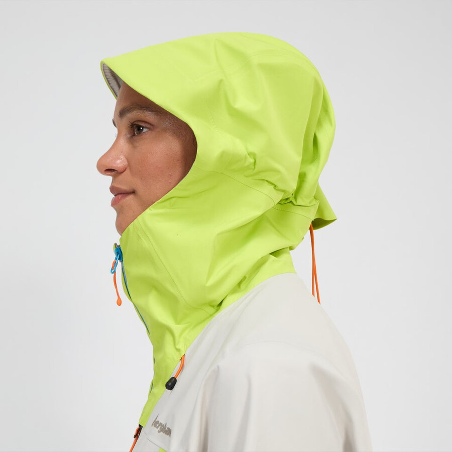 la mujer ridge-buscador de gore-tex impermeable chaqueta grisamarillo berghaus