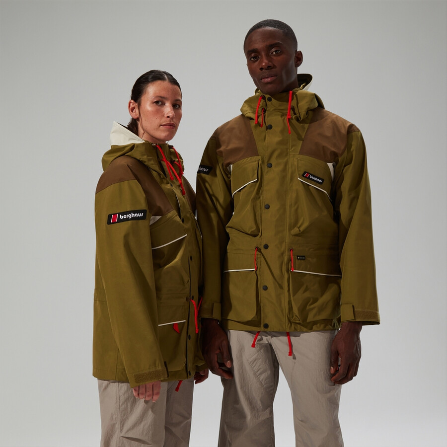 unisex trango de gore-tex impermeable chaqueta - verdemarrón berghaus