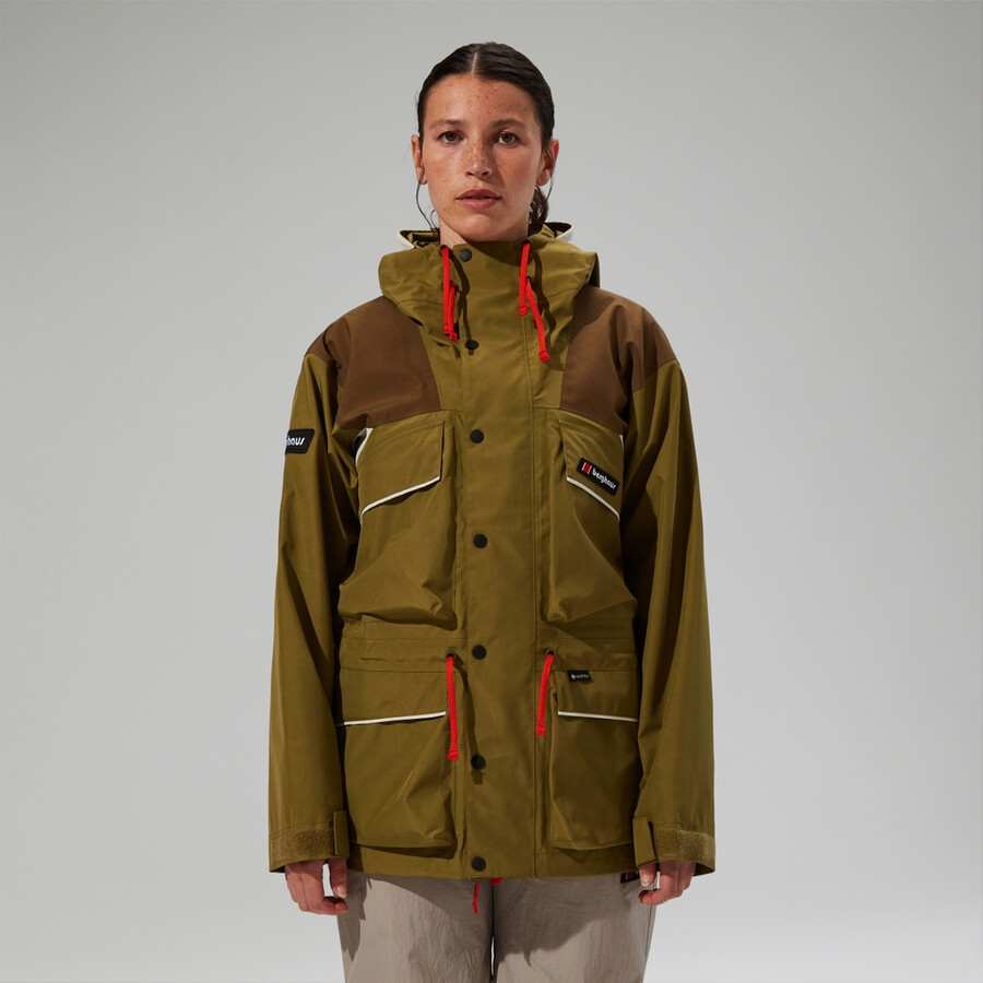 unisex trango de gore-tex impermeable chaqueta - verdemarrón berghaus