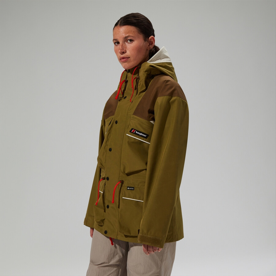 unisex trango de gore-tex impermeable chaqueta - verdemarrón berghaus
