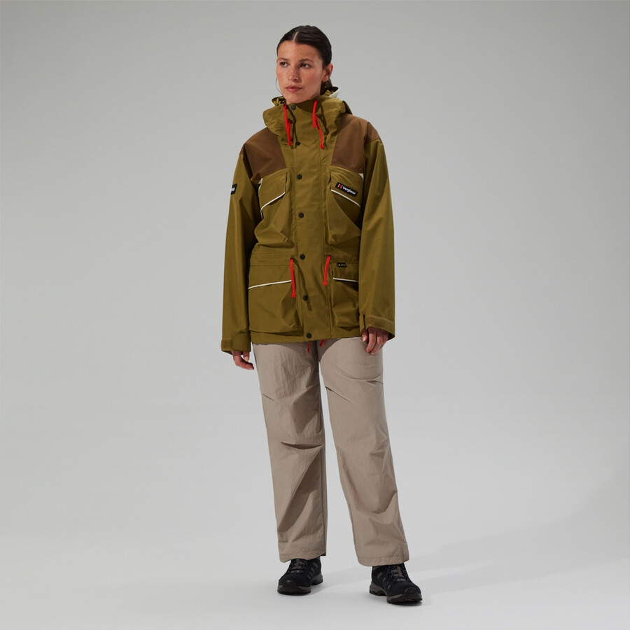 unisex trango de gore-tex impermeable chaqueta - verdemarrón berghaus
