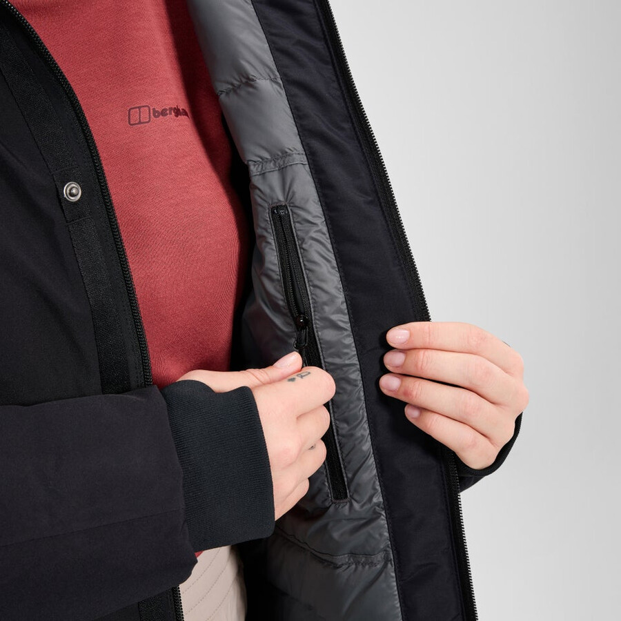 la mujer ahsbery gore-tex down parka - negro berghaus