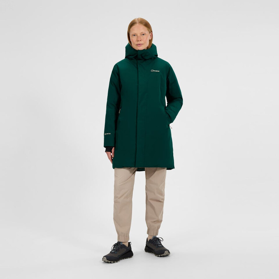la mujer ahsbery gore-tex abajo parka verde berghaus