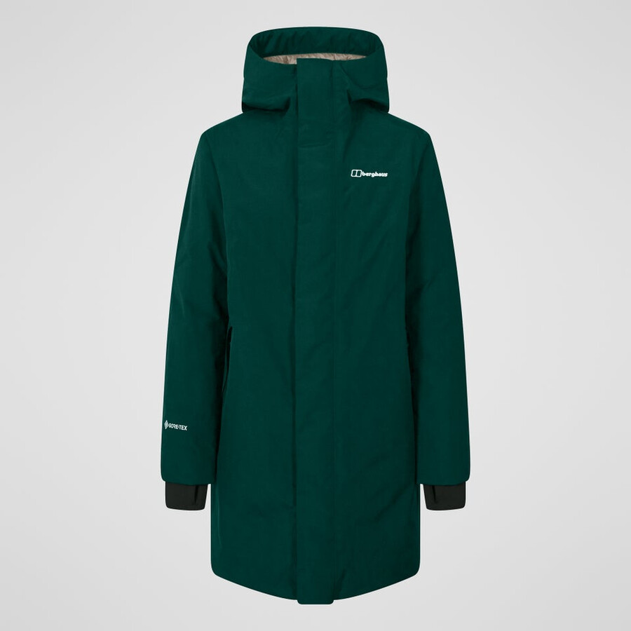 la mujer ahsbery gore-tex abajo parka verde berghaus