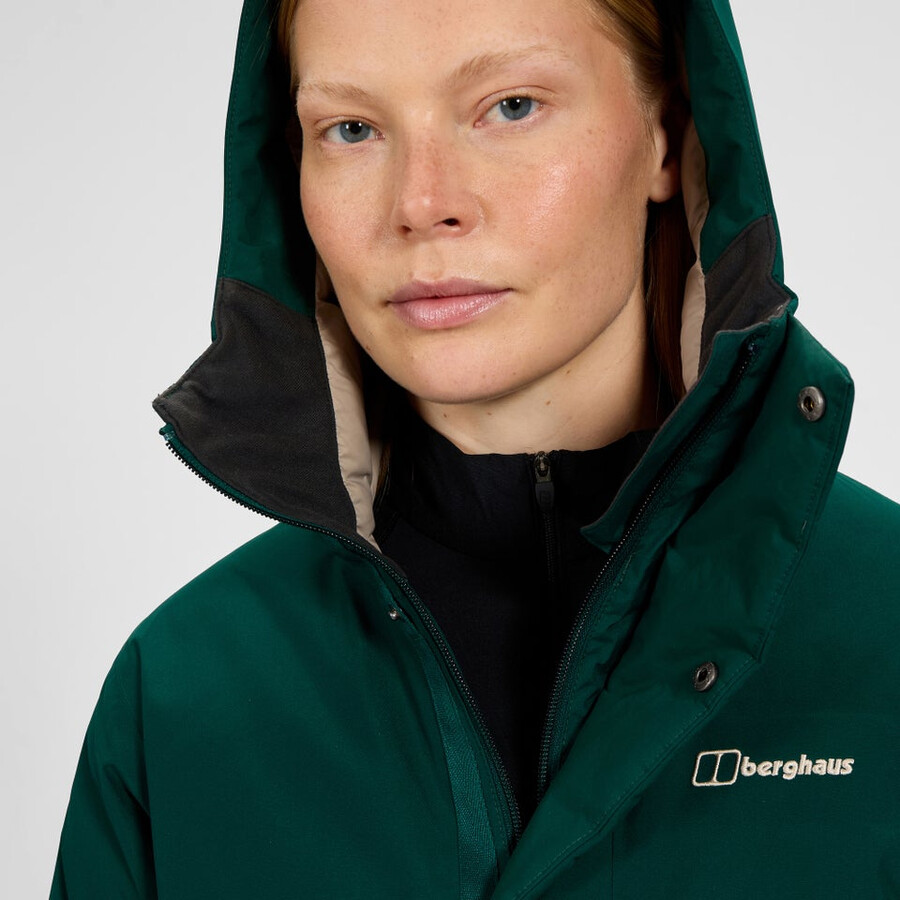 la mujer ahsbery gore-tex abajo parka verde berghaus