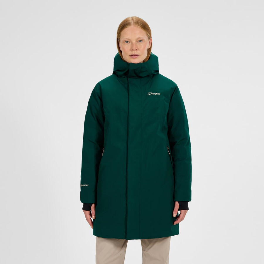 la mujer ahsbery gore-tex abajo parka verde berghaus