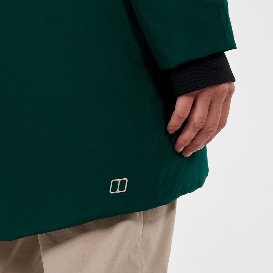 la mujer ahsbery gore-tex abajo parka verde berghaus