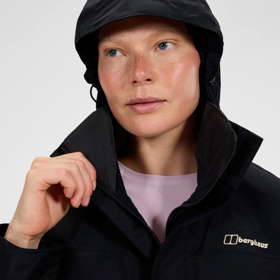 las mujeres del escalador 2.0 interactivo de gore-tex impermeable chaqueta - negro berghaus