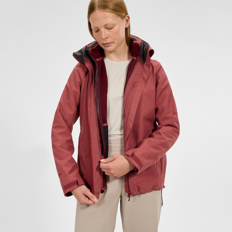 las mujeres deambulan gemini 3 en 1 chaqueta roja berghaus
