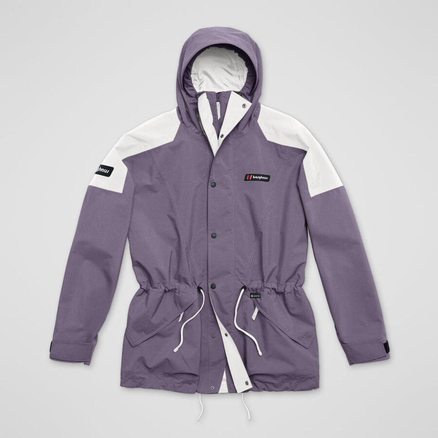 unisex meru la montaña gore-tex chaqueta púrpura gris berghaus