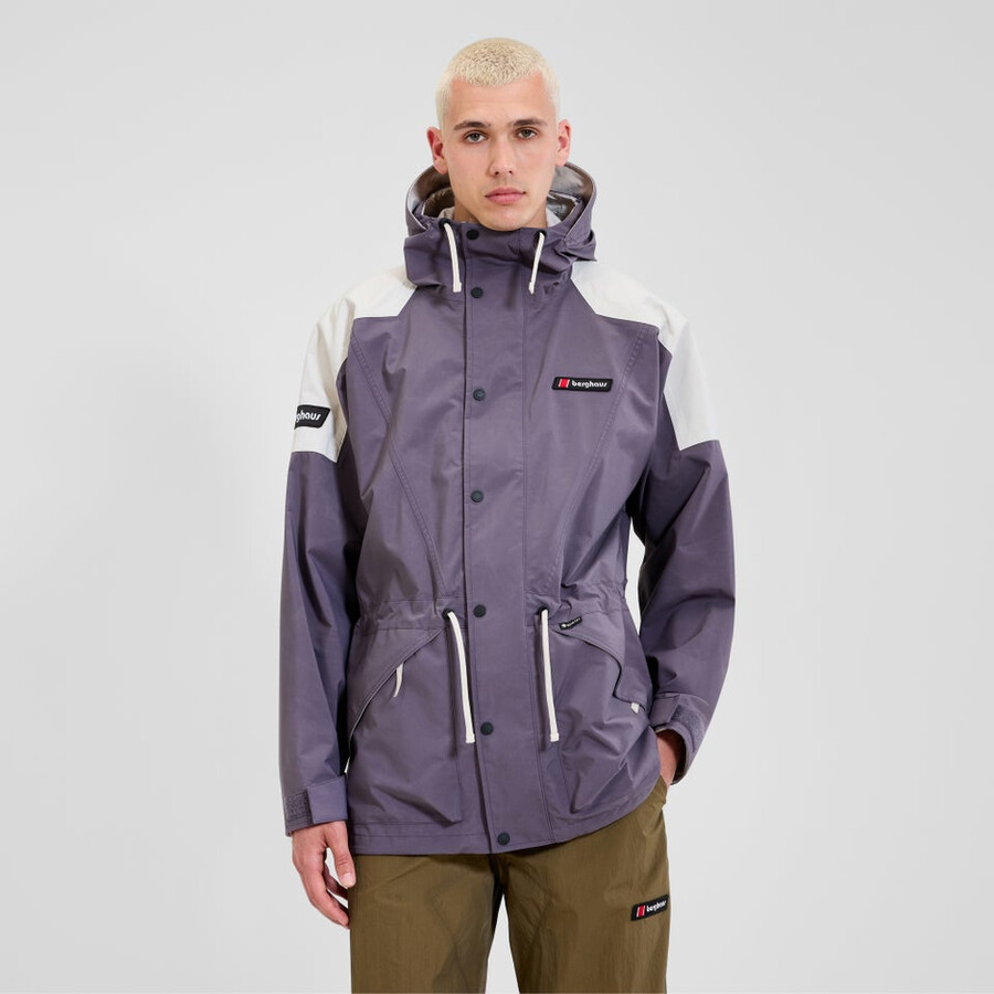unisex meru la montaña gore-tex chaqueta púrpura gris berghaus