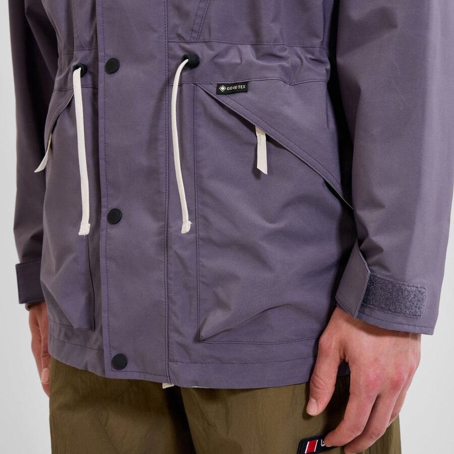 unisex meru la montaña gore-tex chaqueta púrpura gris berghaus