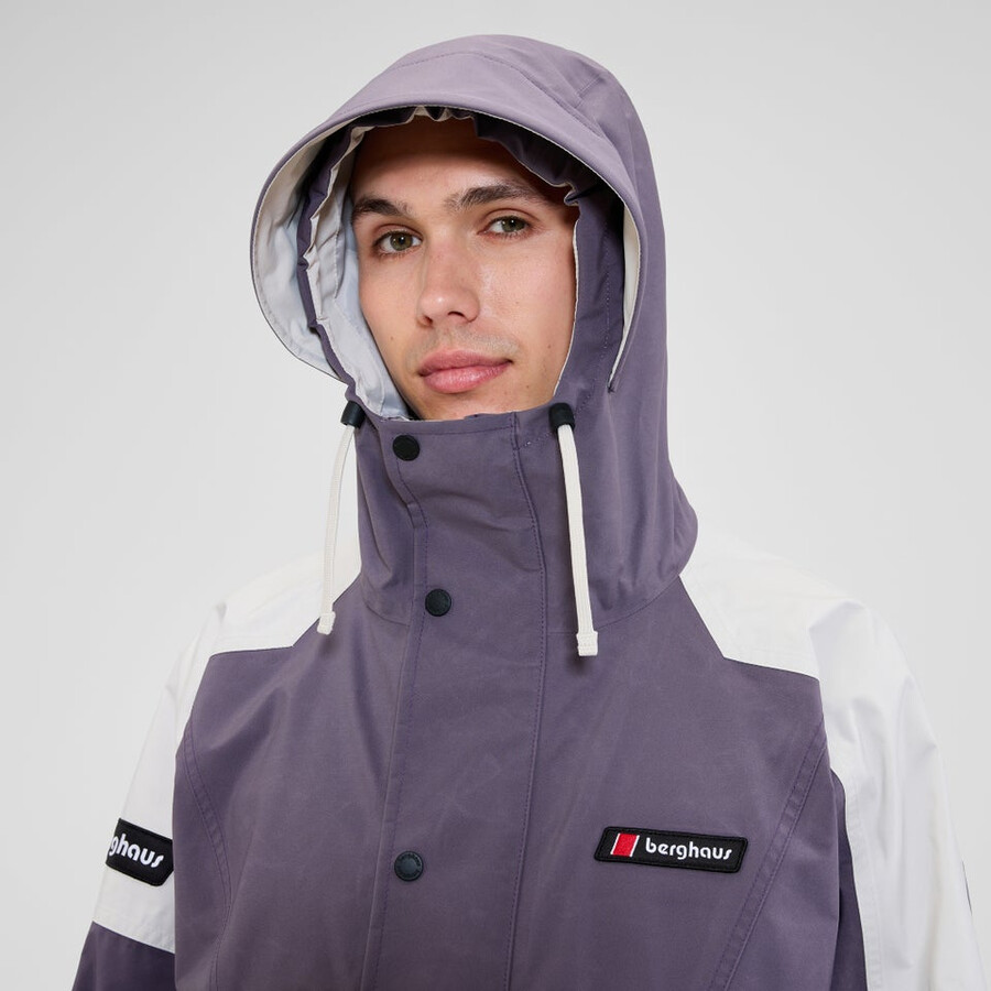 unisex meru la montaña gore-tex chaqueta púrpura gris berghaus