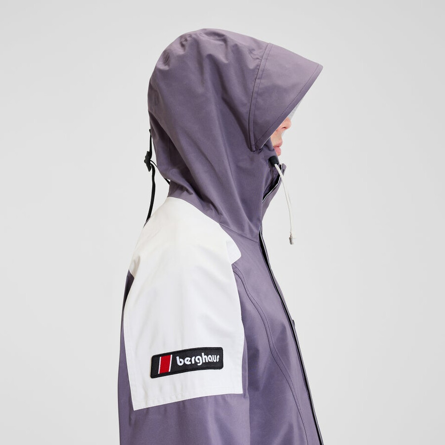 unisex meru la montaña gore-tex chaqueta púrpura gris berghaus