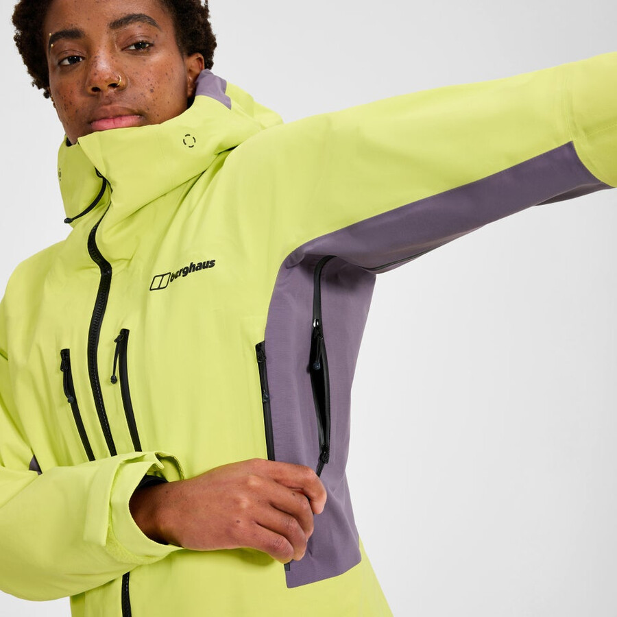 la mujer extrem vanguardia chaqueta de gore-tex - amarillopúrpura berghaus