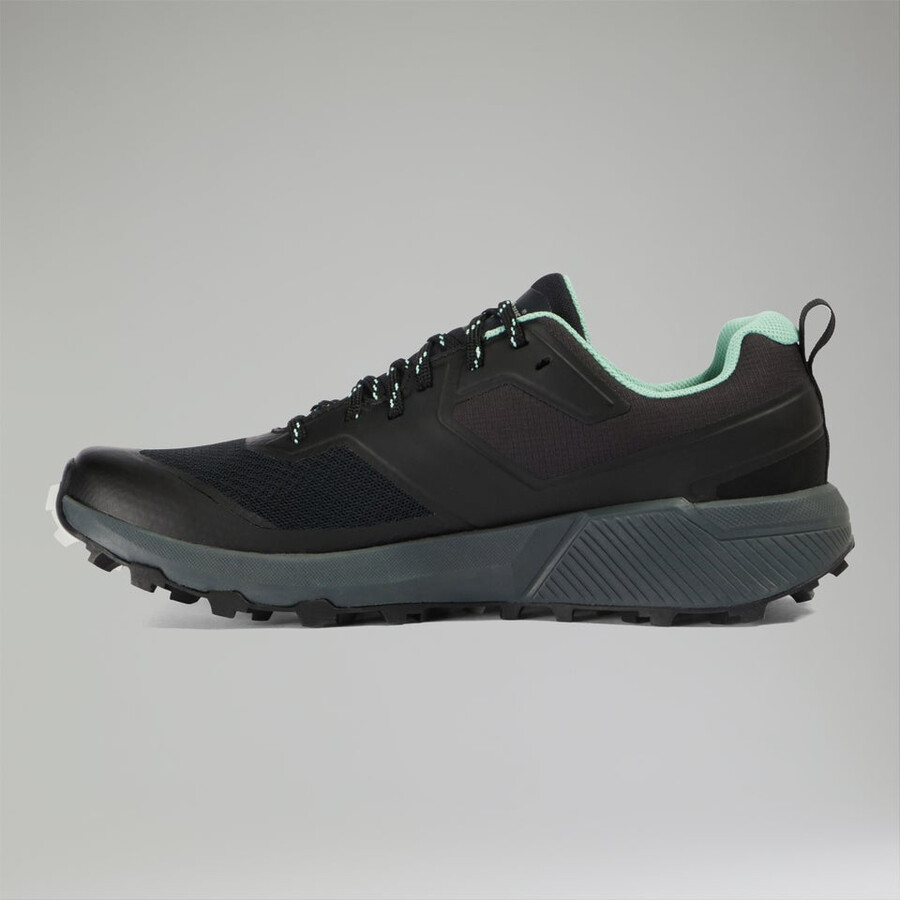 las mujeres del sendero activa de gore-tex zapatos - negroverde berghaus