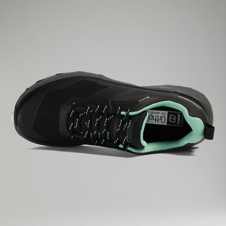 las mujeres del sendero activa de gore-tex zapatos - negroverde berghaus